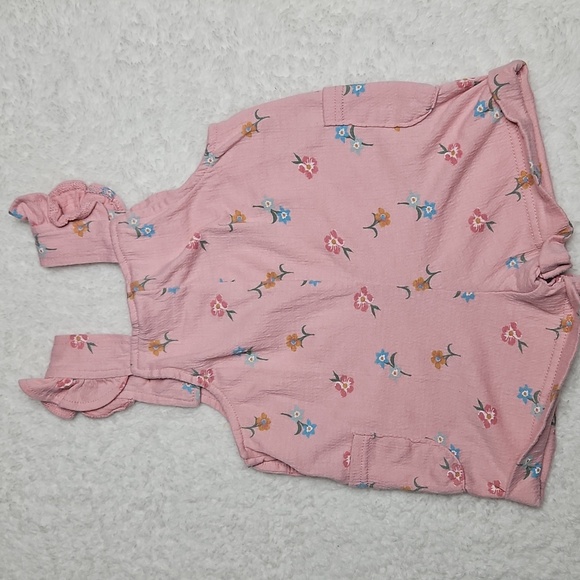 Nicole Miller Pink Floral Baby Overalls 12 Months - Picture 2 of 3